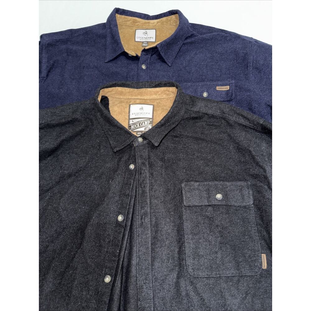 Legendary Whitetails Shirt Men 4XL Buck Camp Flannel Button Up Workwear Lot Of 2